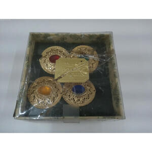 The Bombay Company gold with gem napkin rings  - Set of 4 #1839526